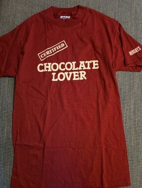 Hershey's Certified Chocolate Lover, Maroon Tee. Kids Medium